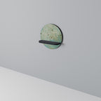 BLOOMING CHARM Round Art Shelf In Black Finish