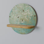 BLOOMING CHARM Prateleira Redonda Decorativa em Efeito Carvalho