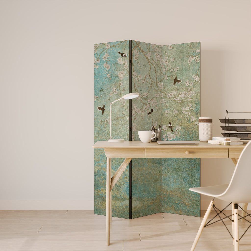BLOOMING CHARM Biombo Decorativo de 3 Painéis