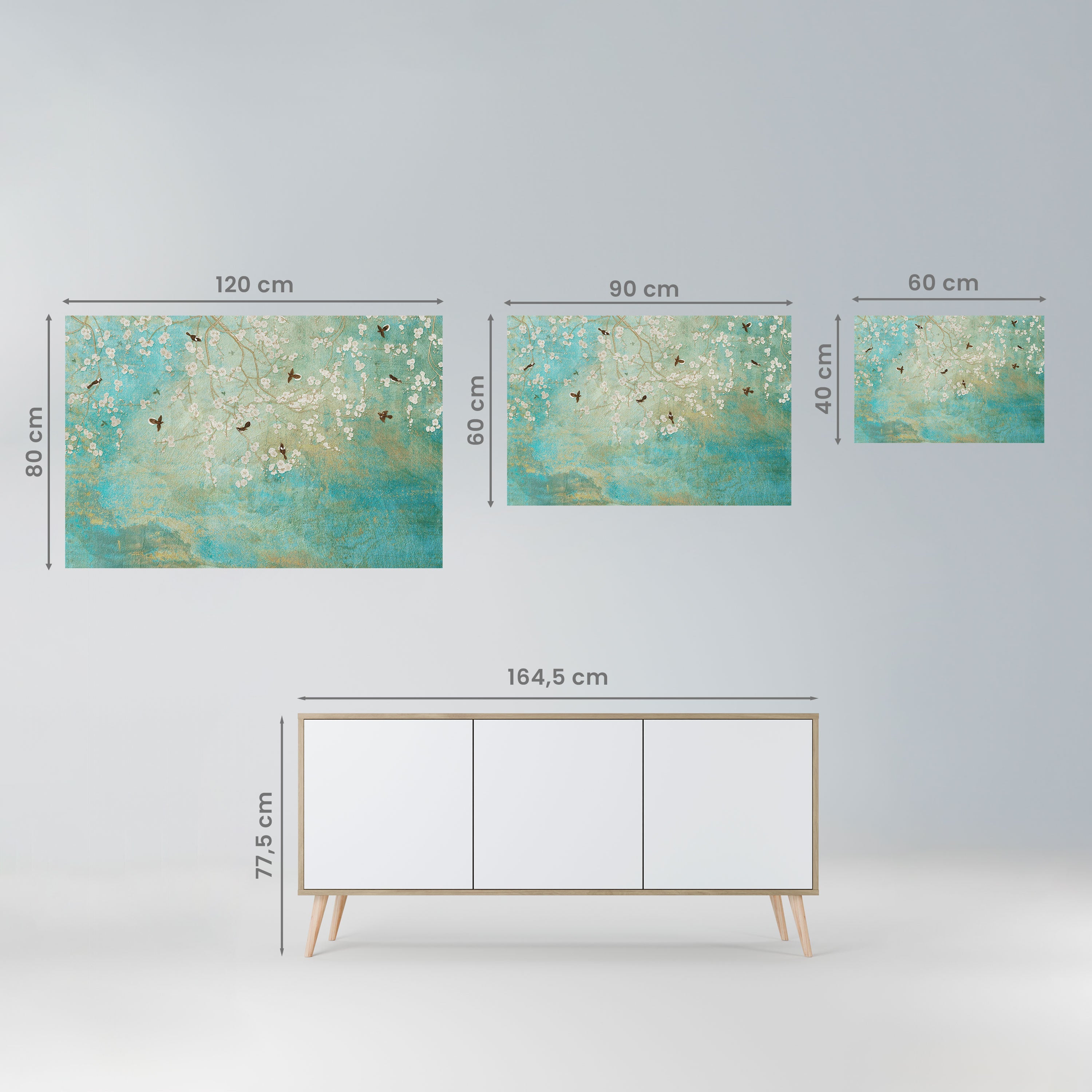 BLOOMING CHARM Peel and Stick Horizontal Poster