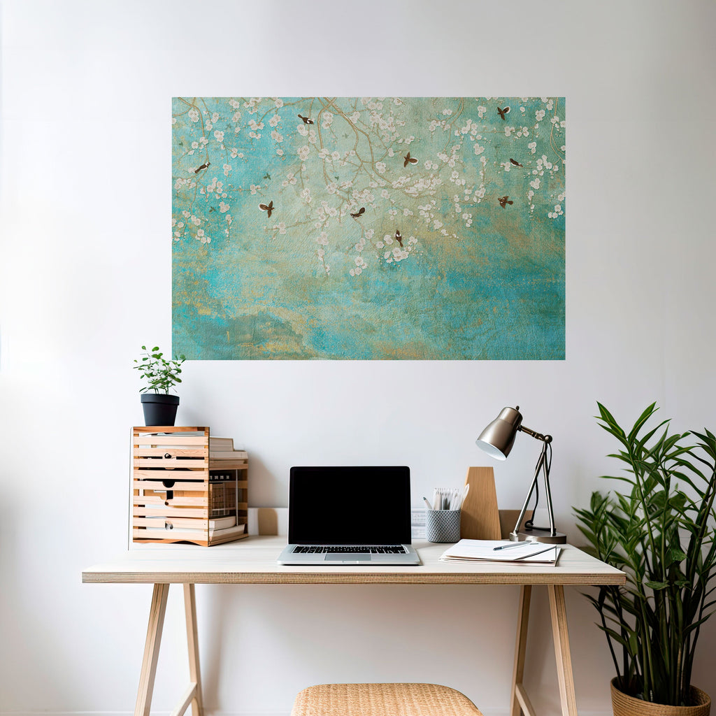 BLOOMING CHARM Peel and Stick Horizontal Poster