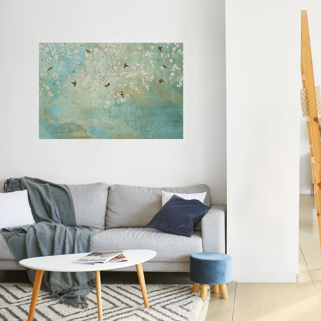 BLOOMING CHARM Peel and Stick Horizontal Poster