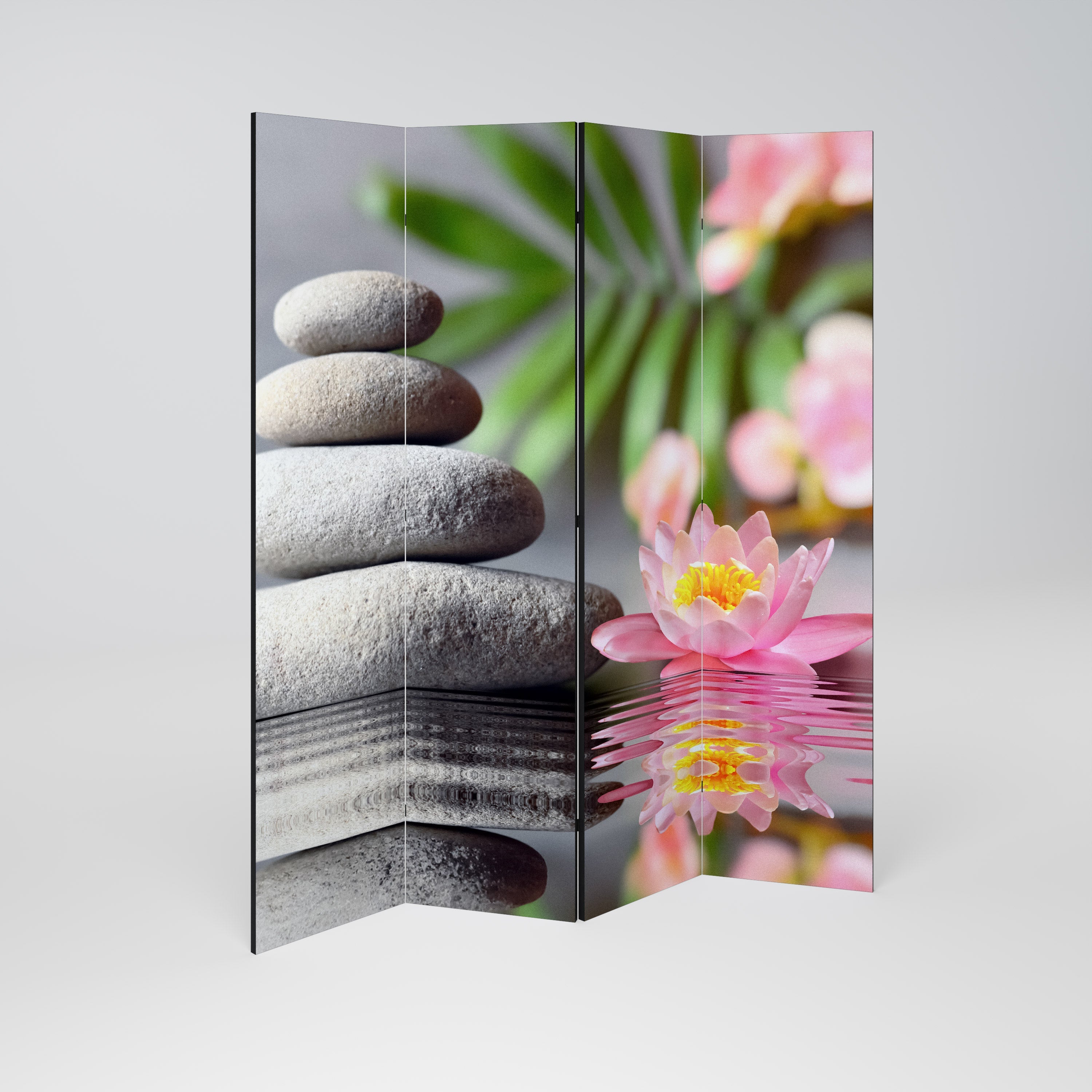 CALMING REFLECTIONS Biombo Decorativo de 4 Painéis