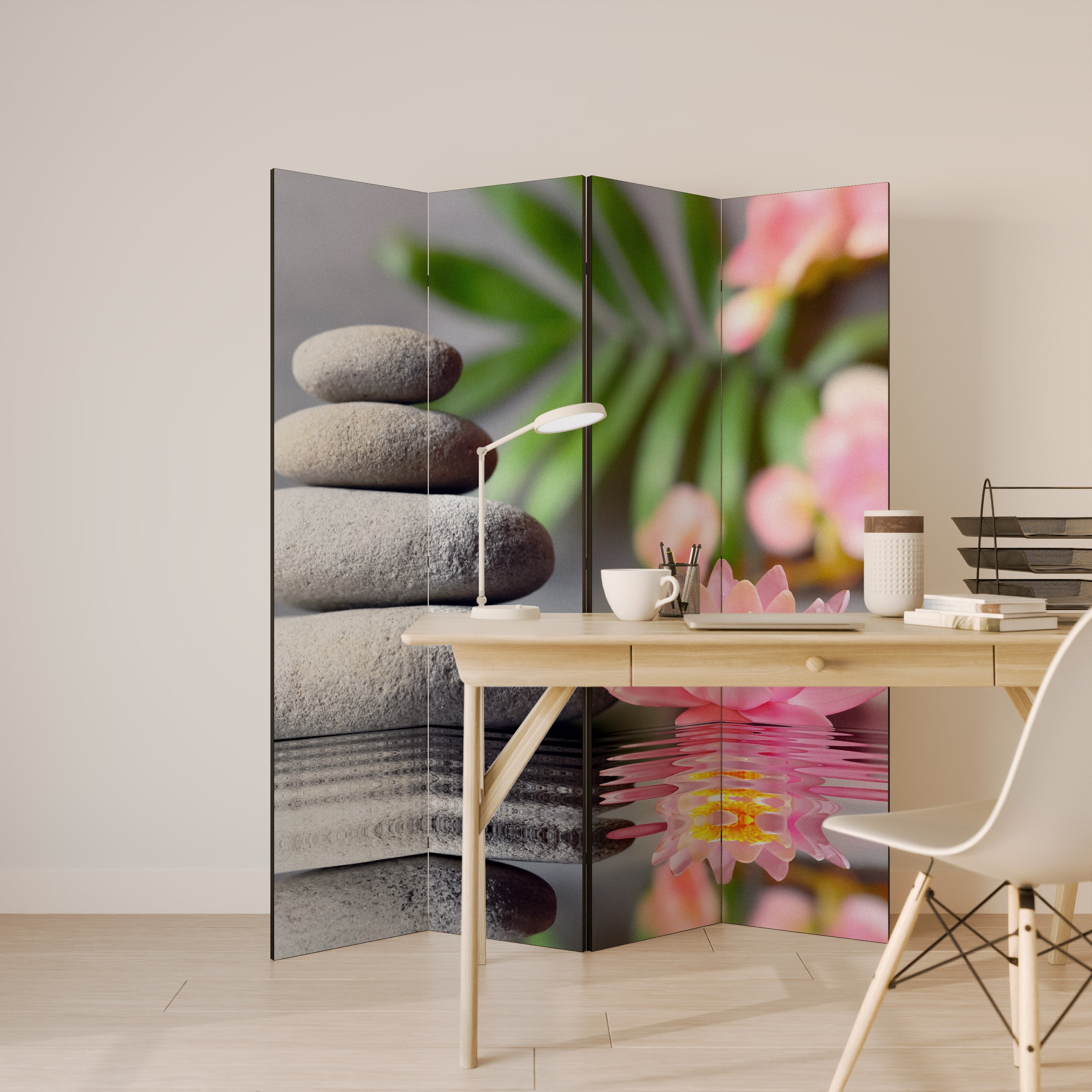 CALMING REFLECTIONS 4-Panel Room Divider