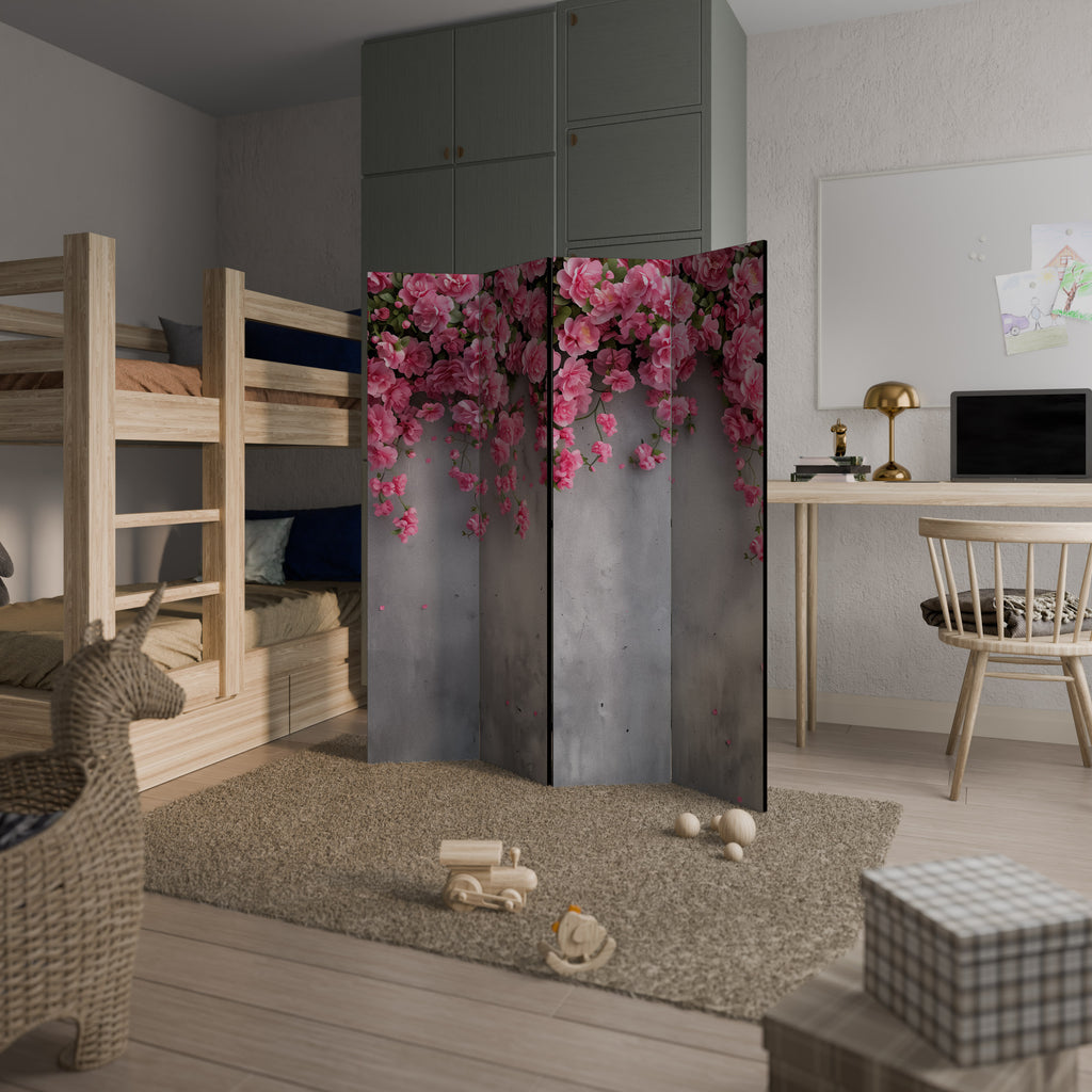 SERENE FLOWER FOLD 4-Panel Room Divider