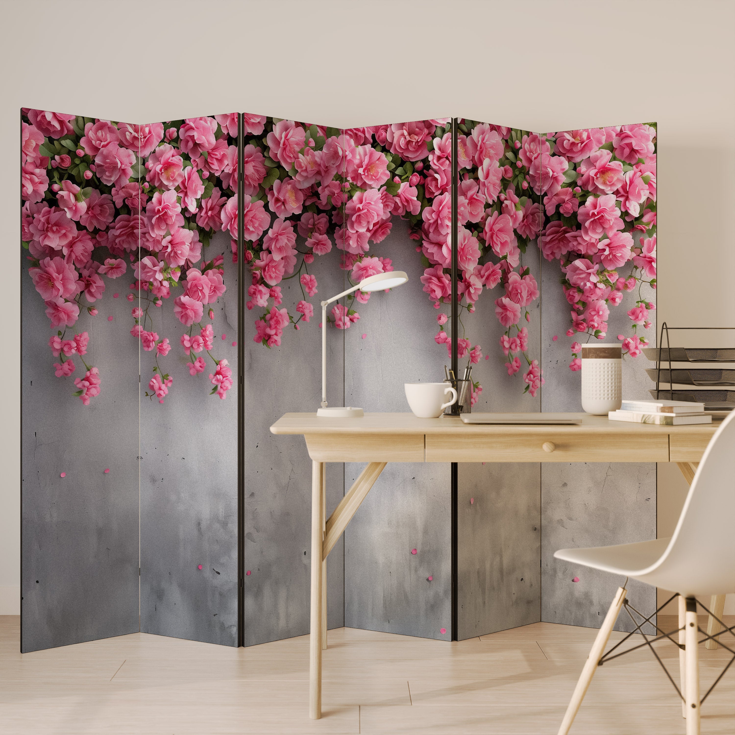 SERENE FLOWER FOLD Biombo Decorativo de 6 Painéis