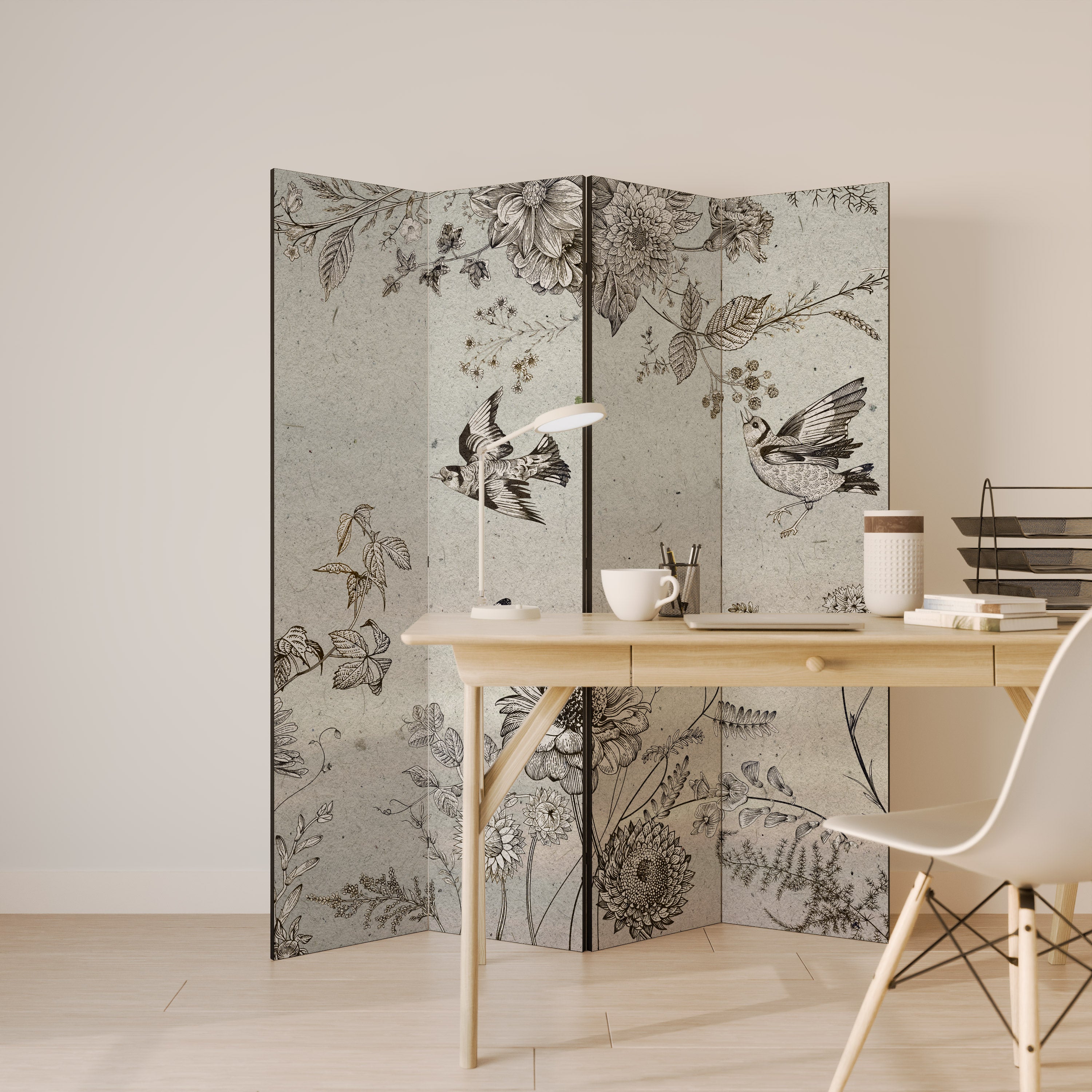 FLY ME TO THE SUN 4-Panel Room Divider
