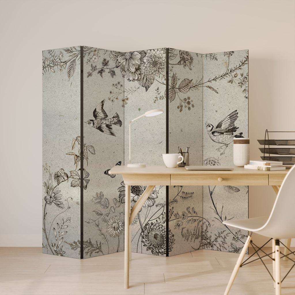 FLY ME TO THE SUN Decorative 5-Panel Room Divider