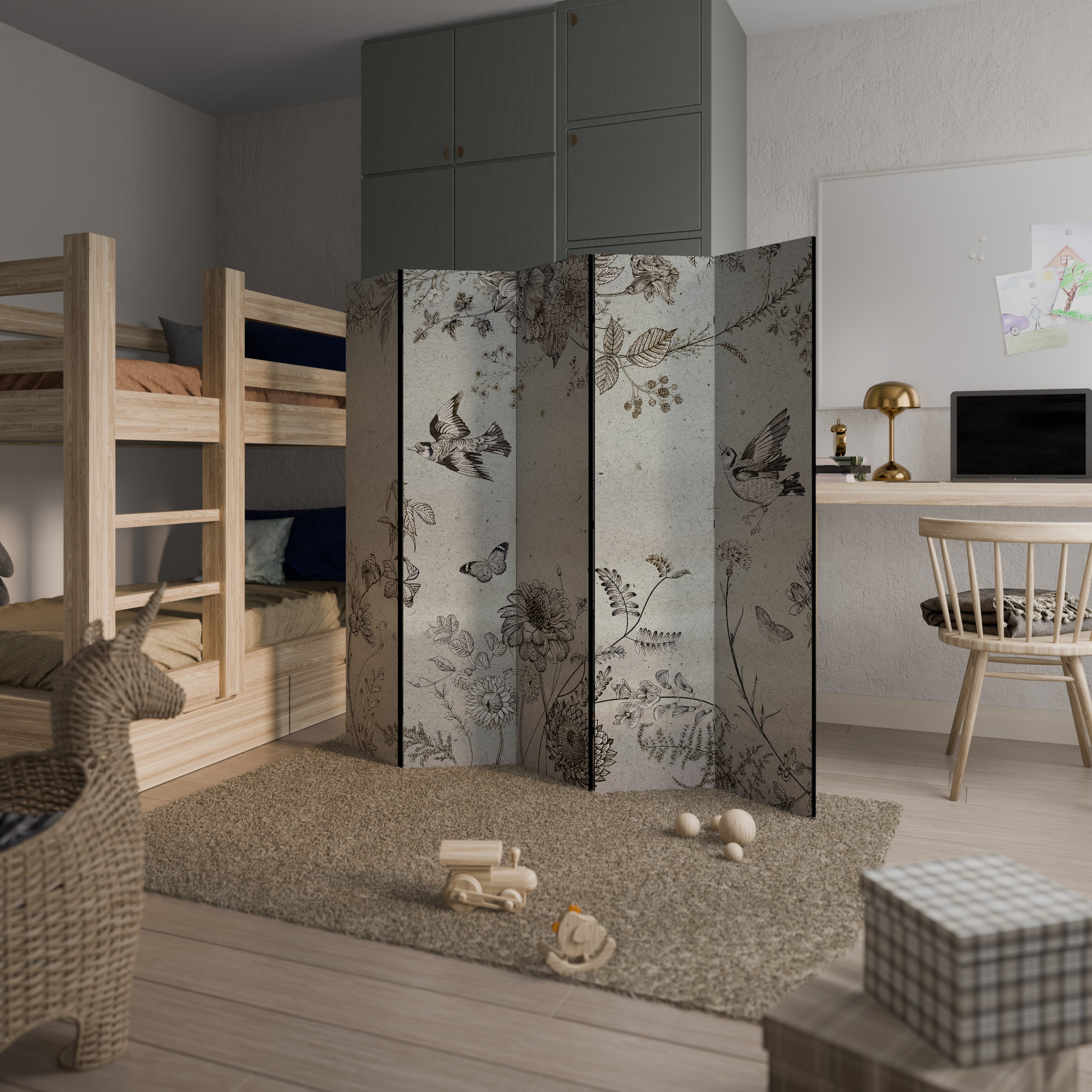 FLY ME TO THE SUN 5-Panel Room Divider