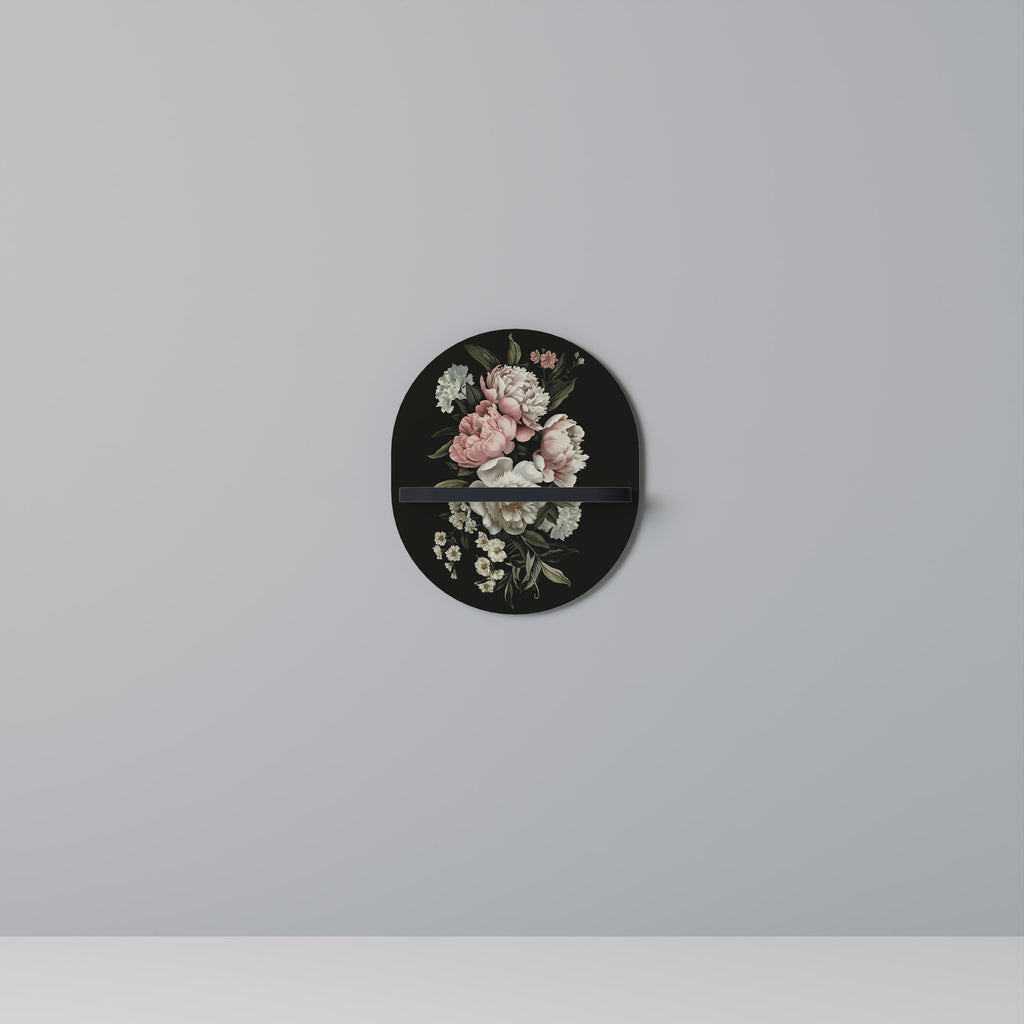 LUSH ELEGANCE Prateleira Oval Decorativa em Acabamento Preto