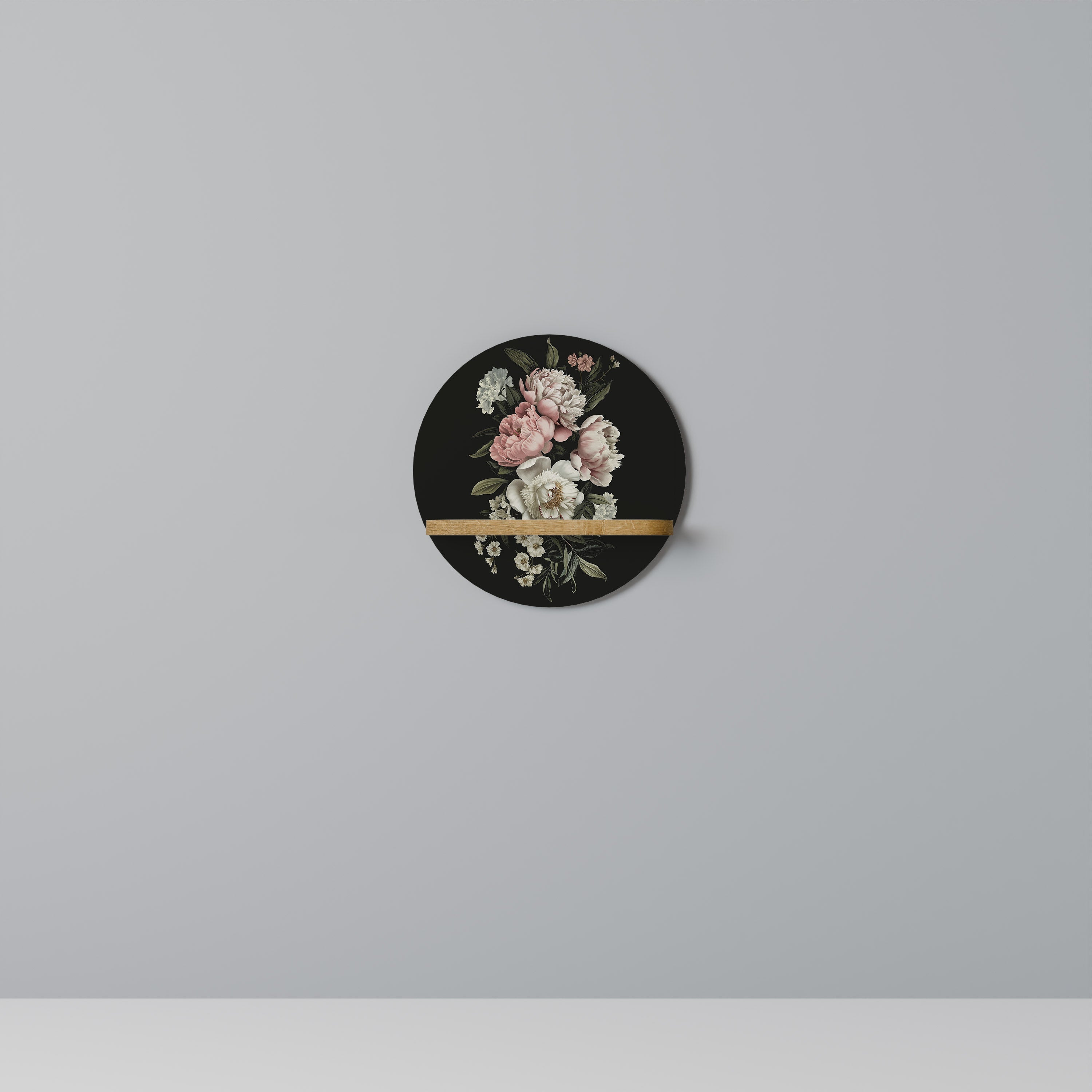 LUSH ELEGANCE Prateleira Redonda Decorativa em Efeito Carvalho