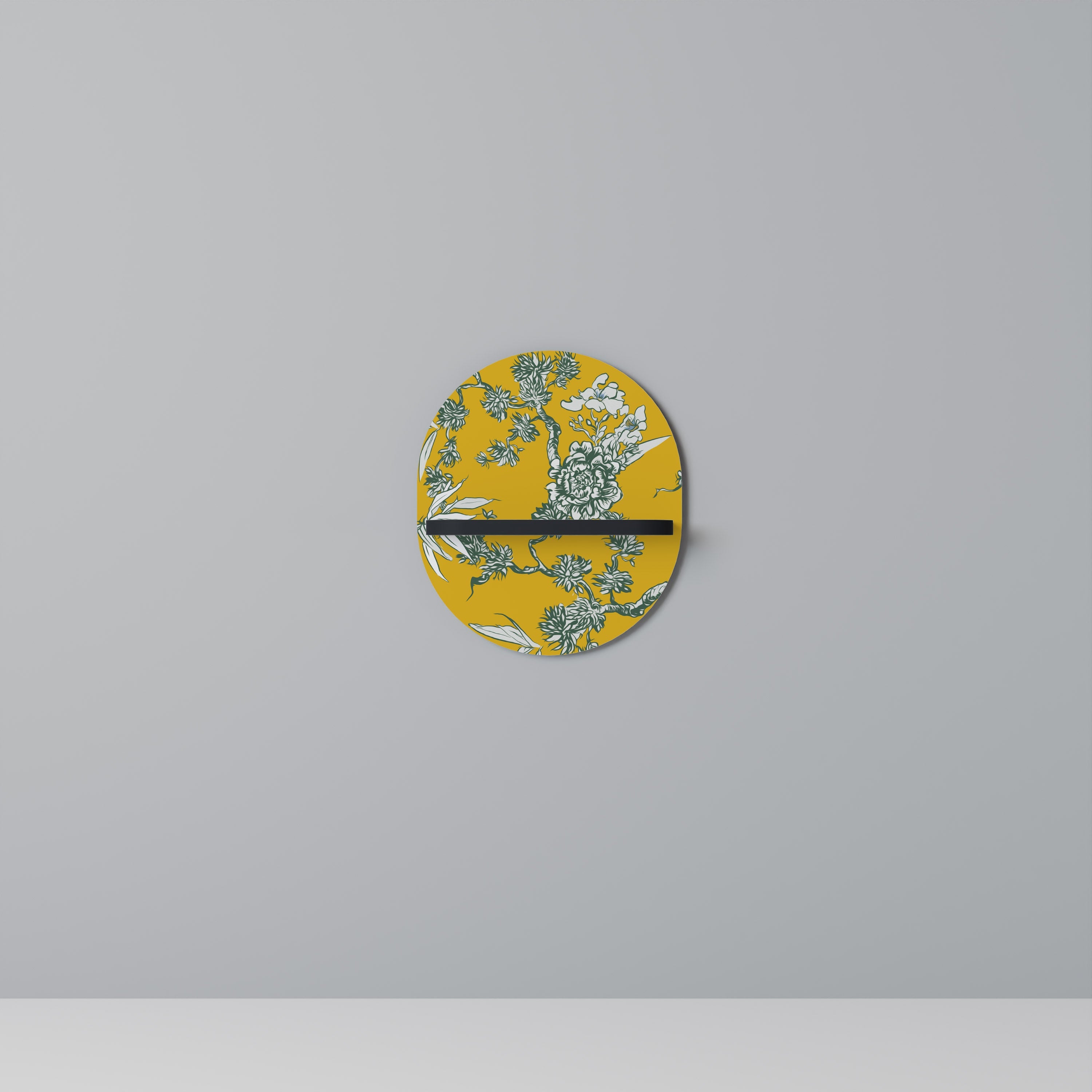 YELLOW CHINOISERIE Prateleira Oval Decorativa em Acabamento Preto