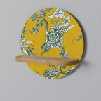 YELLOW CHINOISERIE Prateleira Redonda Decorativa em Efeito Carvalho