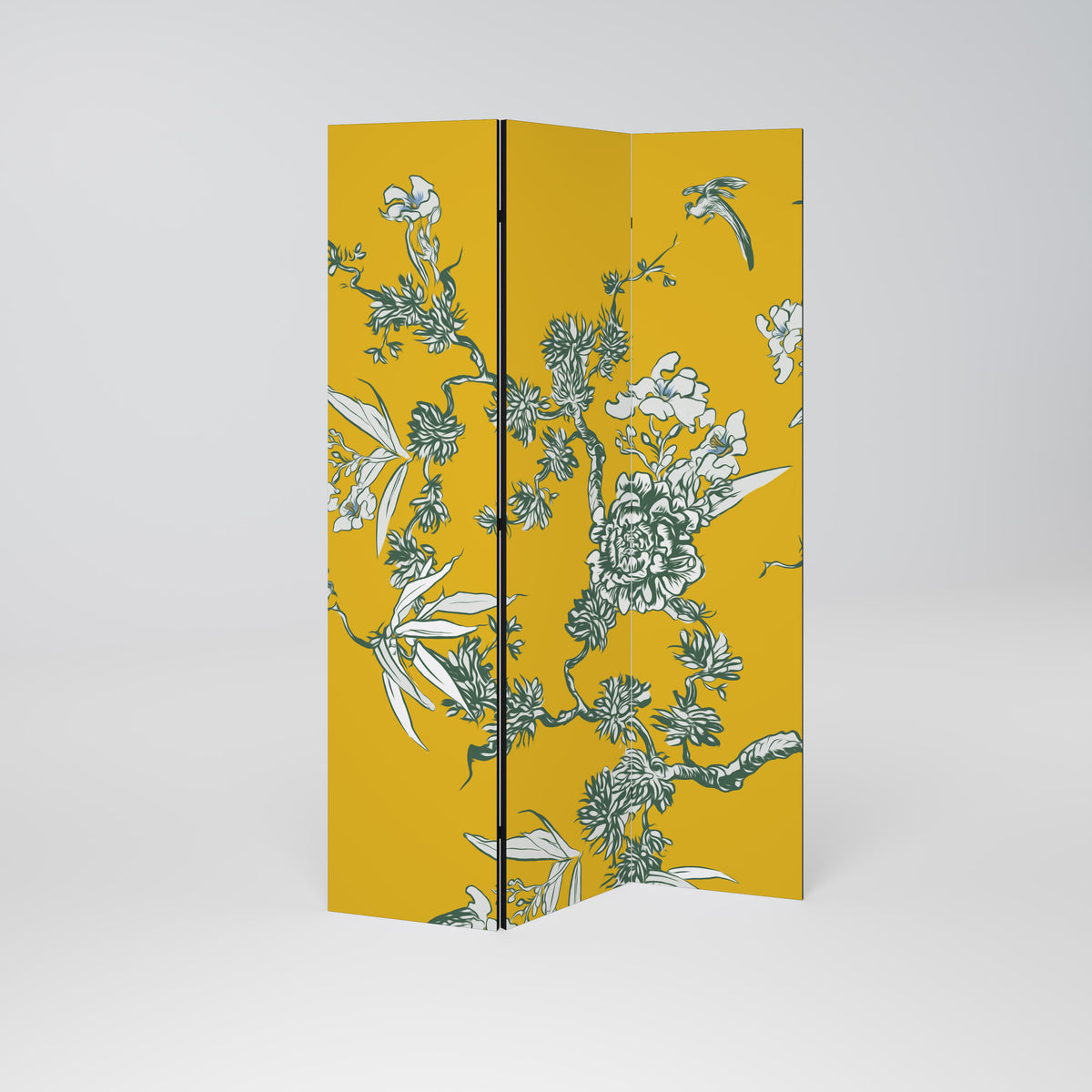 YELLOW CHINOISERIE Biombo de 3 Painéis