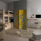 YELLOW CHINOISERIE Biombo Decorativo de 3 Painéis