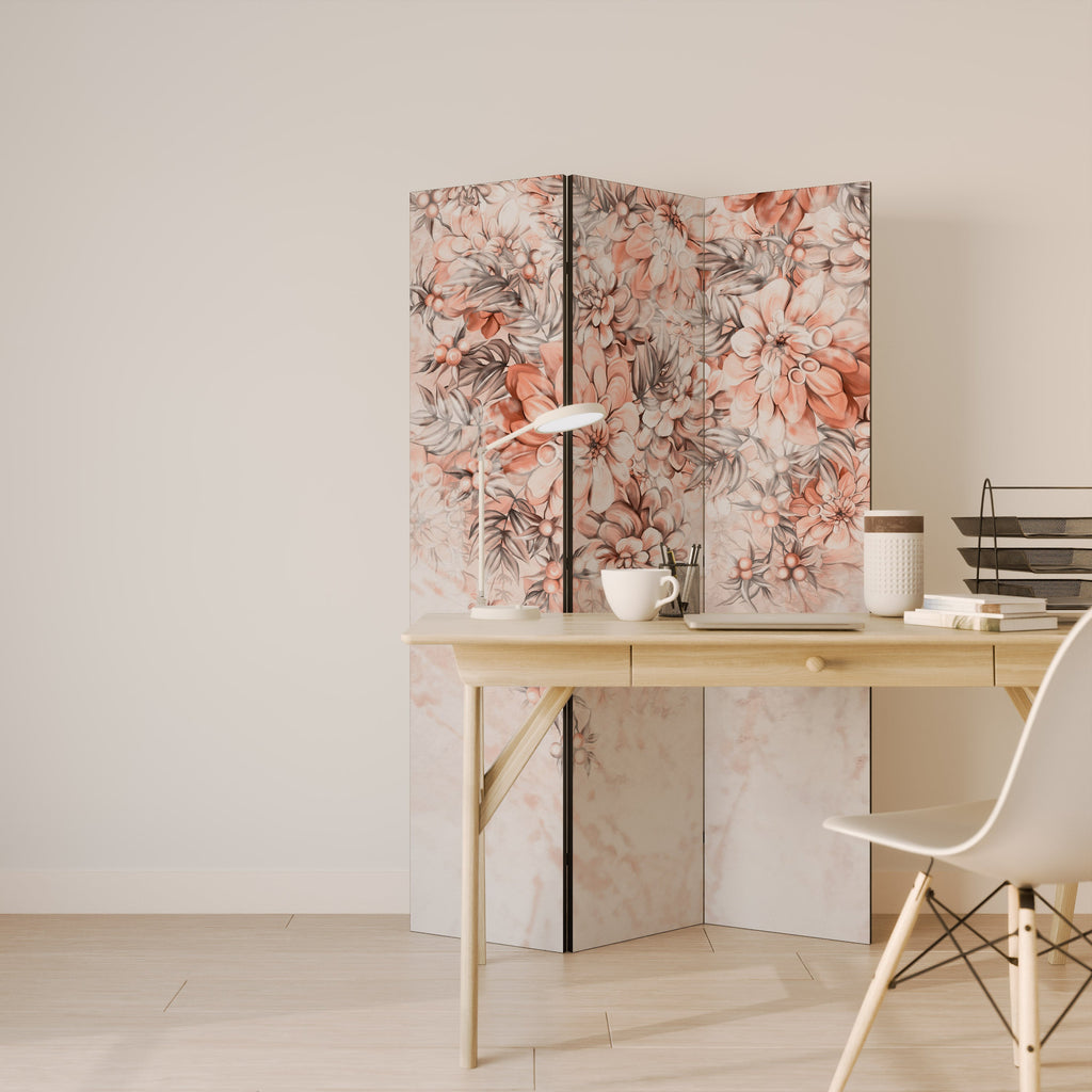 MARBLE GARDEN FANTASY Biombo Decorativo de 3 Painéis