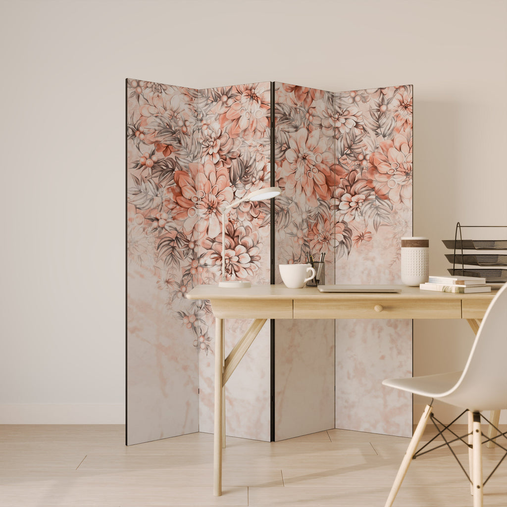 MARBLE GARDEN FANTASY Biombo Decorativo de 4 Painéis