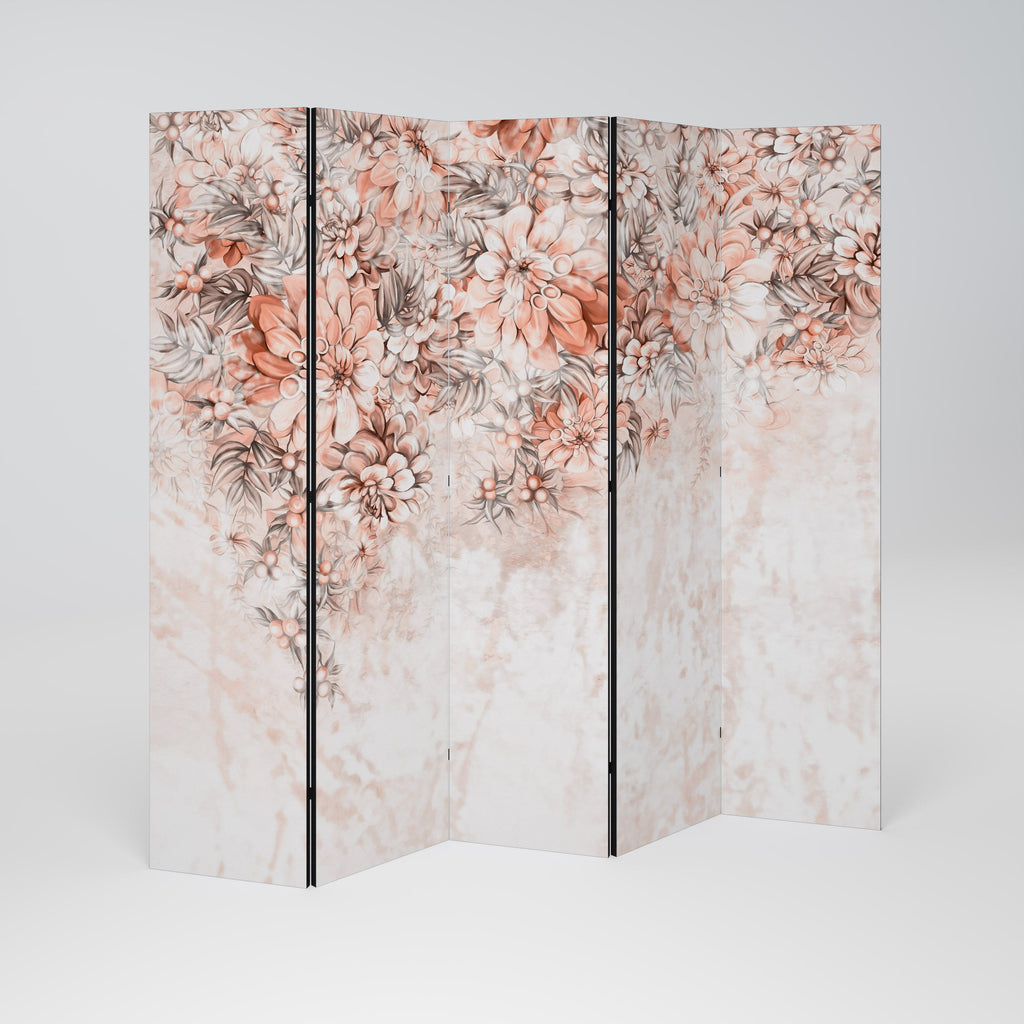 MARBLE GARDEN FANTASY Decorative 5-Panel Room Divider