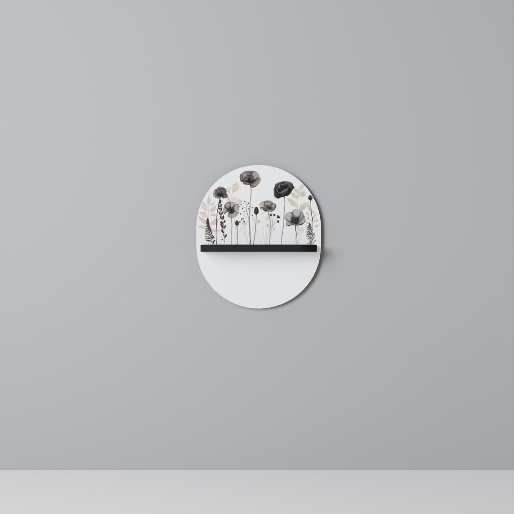 POPPY ALLURE Prateleira Oval Decorativa em Acabamento Preto