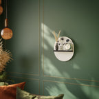 POPPY ALLURE Prateleira Oval Decorativa em Acabamento Preto