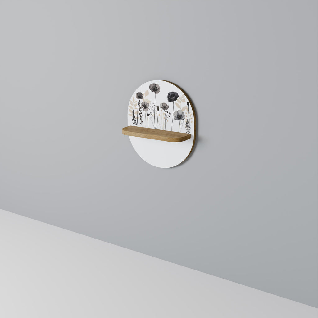 POPPY ALLURE Prateleira Oval Decorativa em Efeito Carvalho