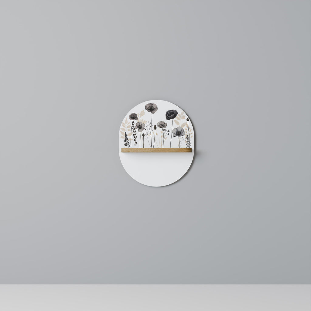 POPPY ALLURE Prateleira Oval Decorativa em Efeito Carvalho