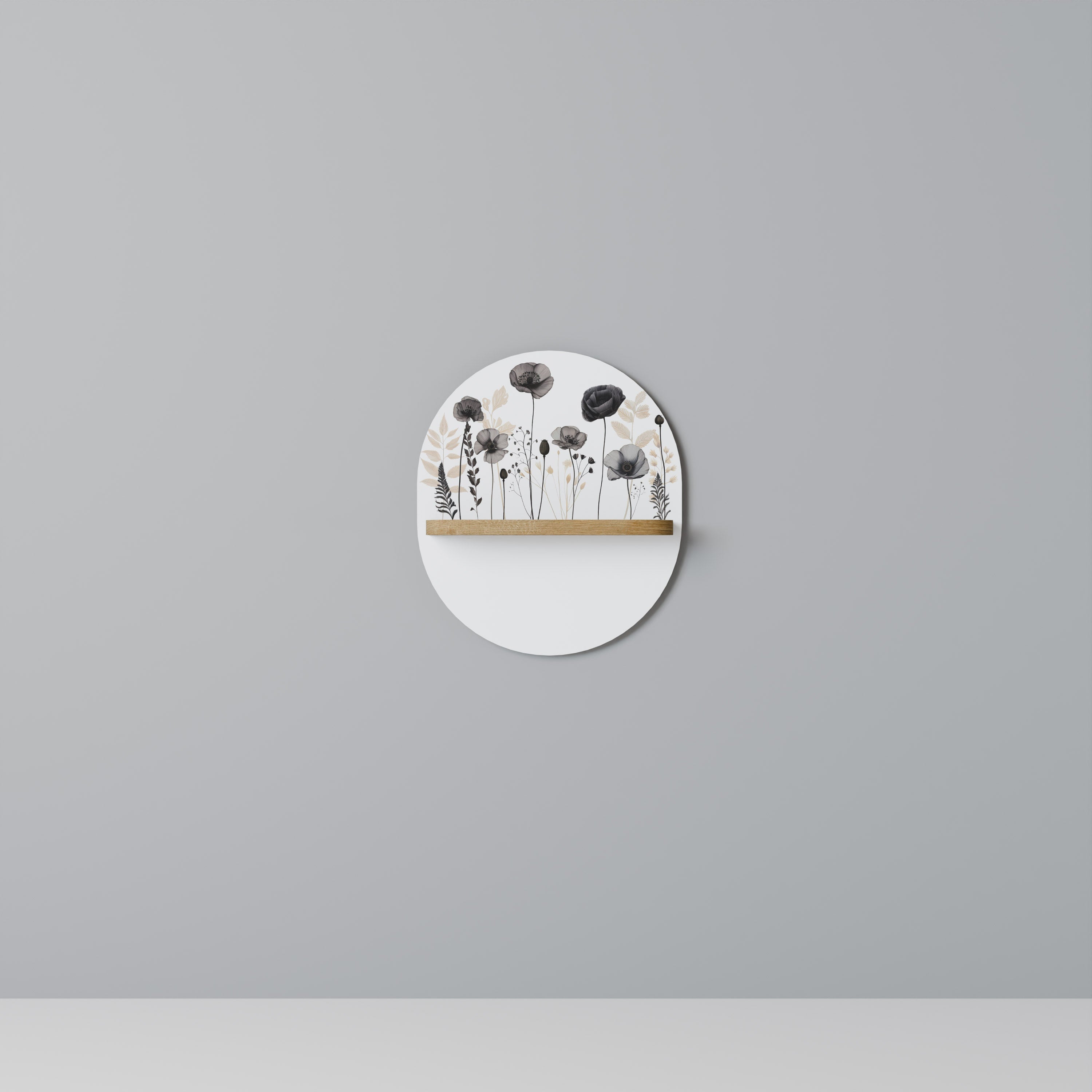 POPPY ALLURE Prateleira Oval Decorativa em Efeito Carvalho
