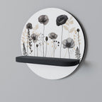 POPPY ALLURE Round Art Shelf In Black Finish