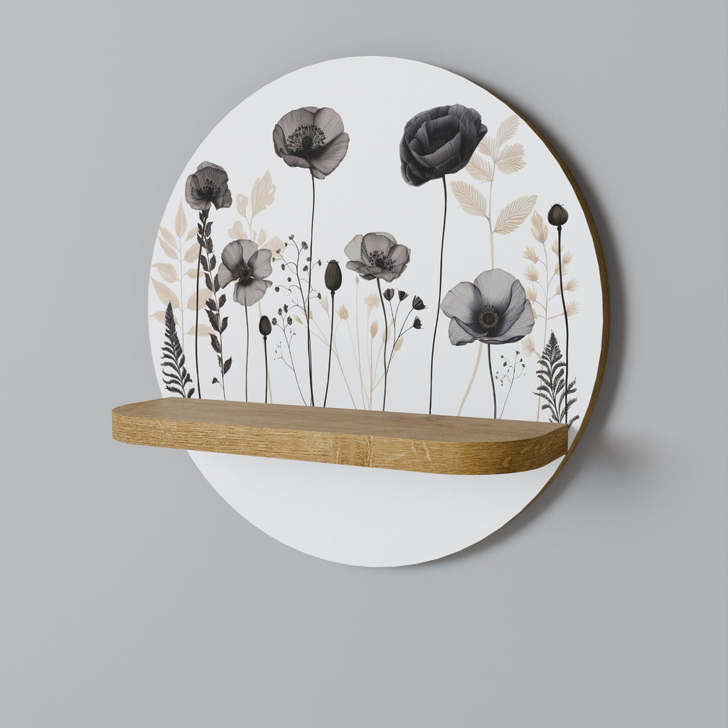 POPPY ALLURE Prateleira Redonda Decorativa em Efeito Carvalho