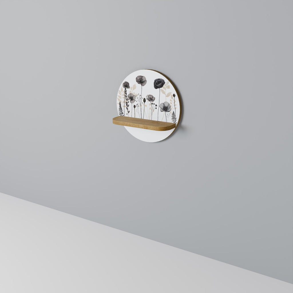 POPPY ALLURE Prateleira Redonda Decorativa em Efeito Carvalho