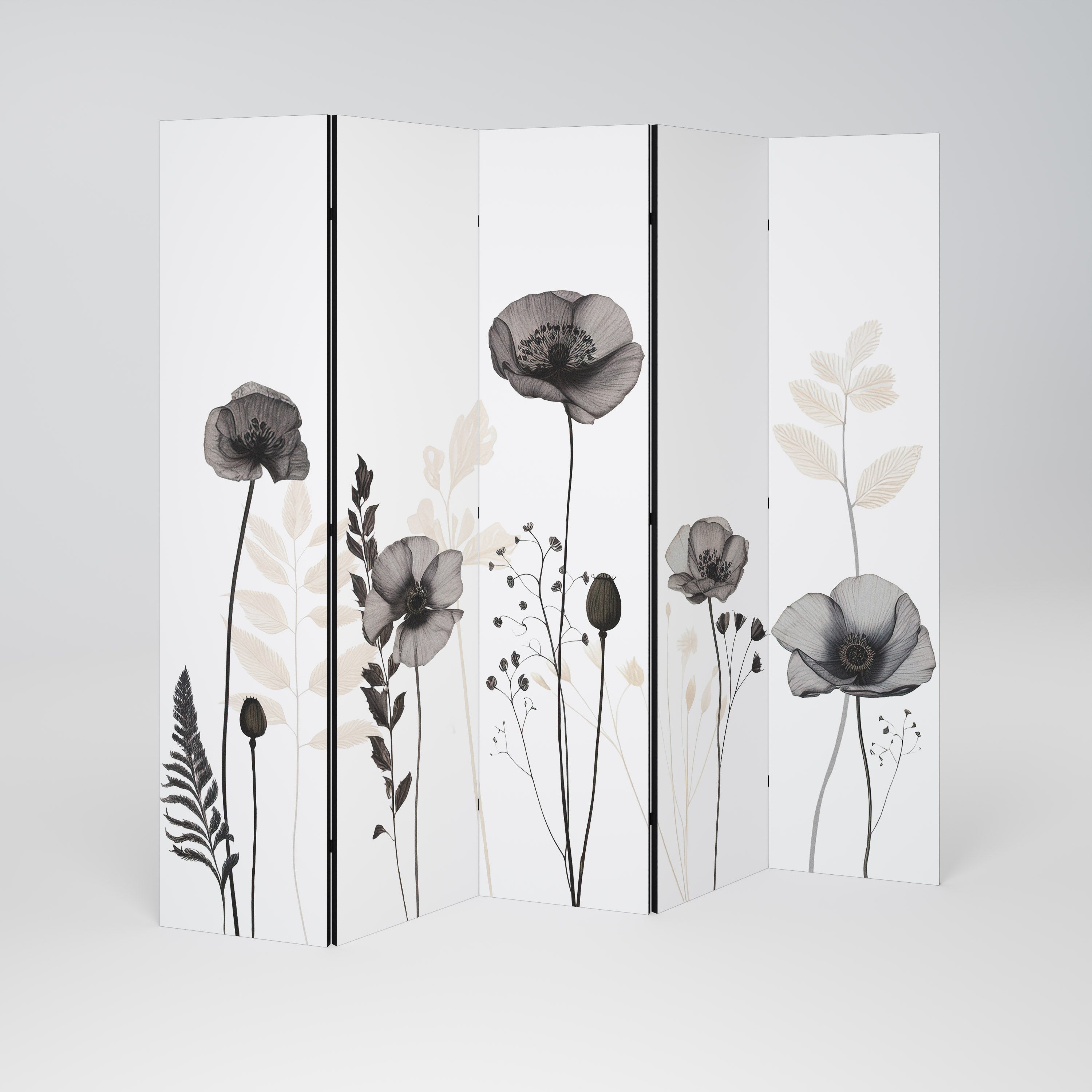 POPPY ALLURE Biombo Decorativo de 5 Painéis