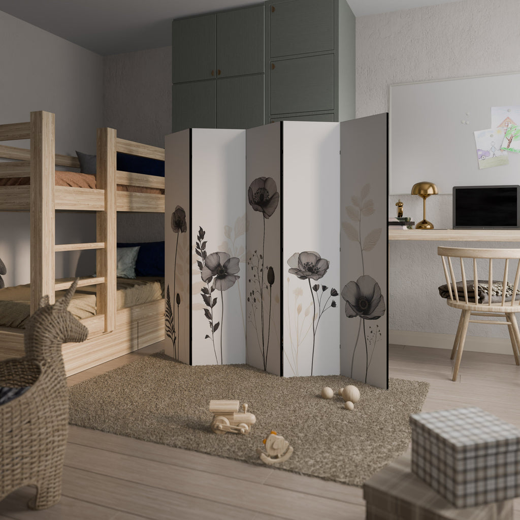 POPPY ALLURE Biombo Decorativo de 5 Painéis