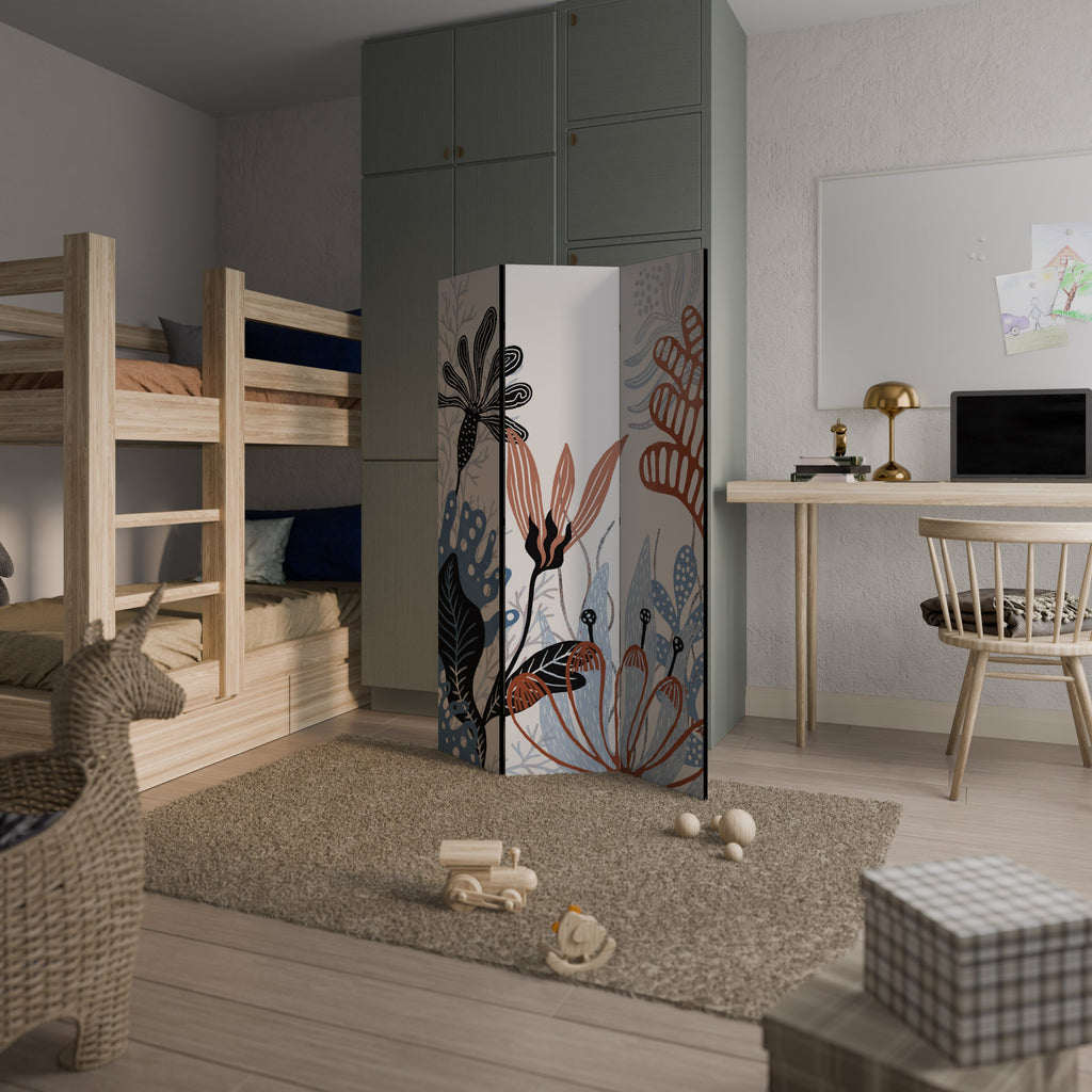 ORGANIC ASSEMBLAGE Biombo Decorativo de 3 Painéis