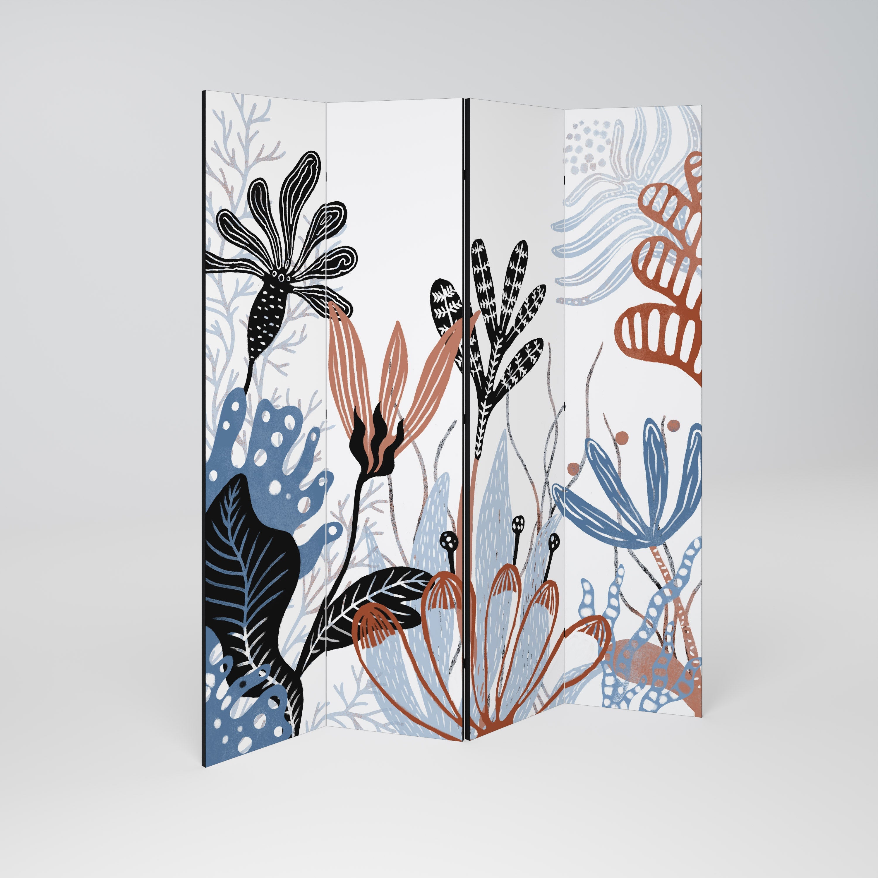 ORGANIC ASSEMBLAGE Biombo Decorativo de 4 Painéis