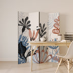 ORGANIC ASSEMBLAGE Biombo Decorativo de 4 Painéis