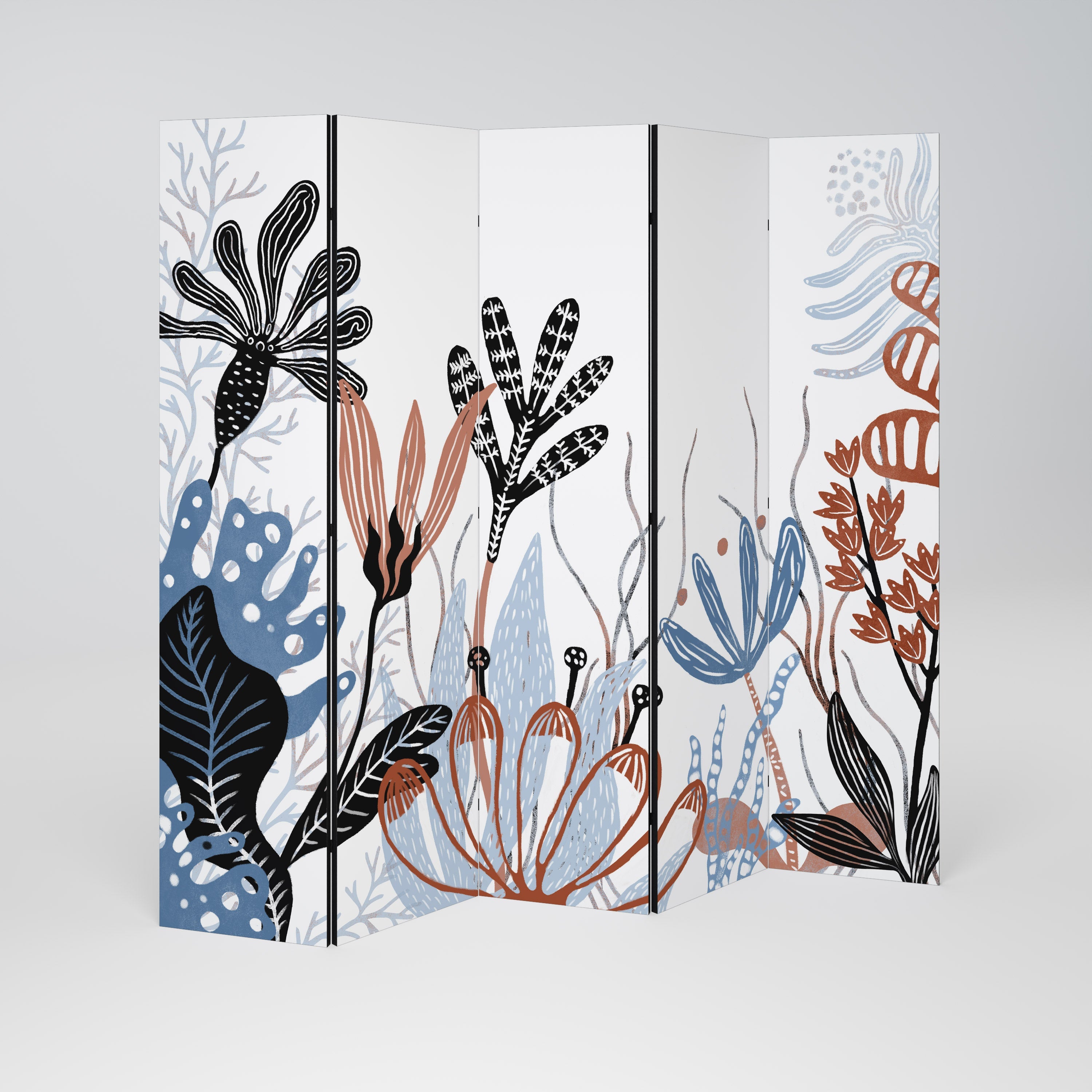 ORGANIC ASSEMBLAGE Biombo Decorativo de 5 Painéis