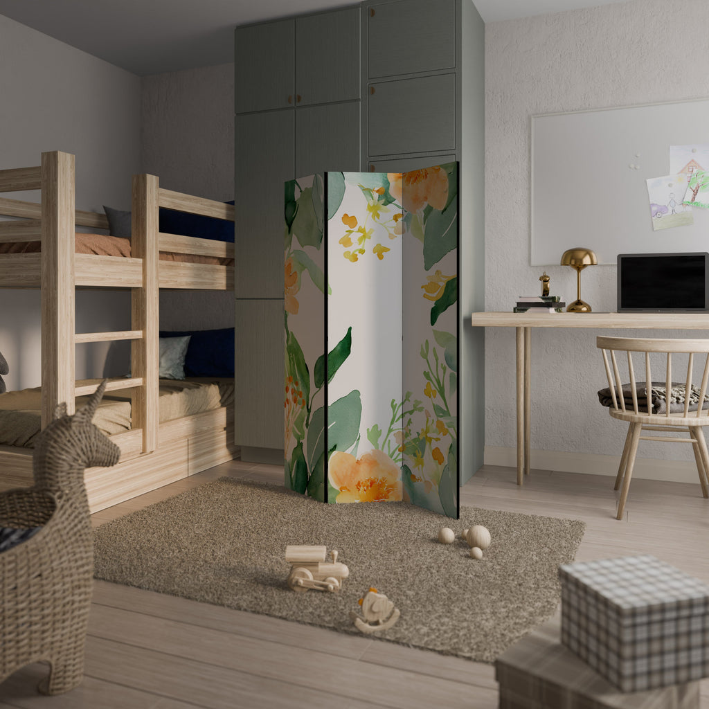 FLORAL SERENITY SPLIT Biombo Decorativo de 3 Painéis