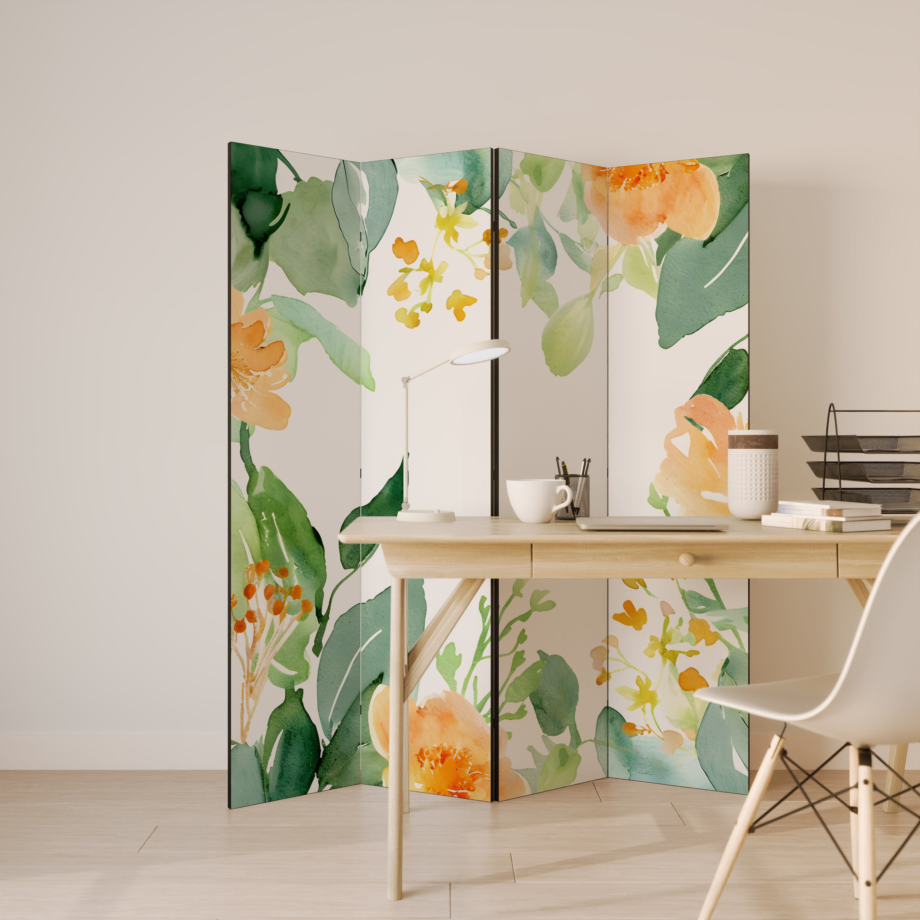 FLORAL SERENITY SPLIT Biombo de 4 Painéis