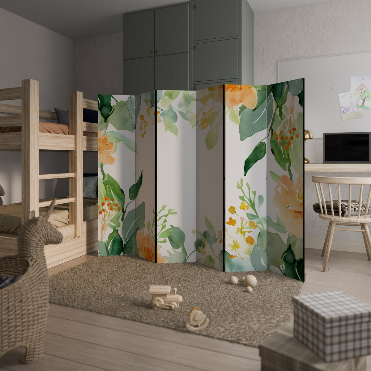 FLORAL SERENITY SPLIT Biombo de 6 Painéis