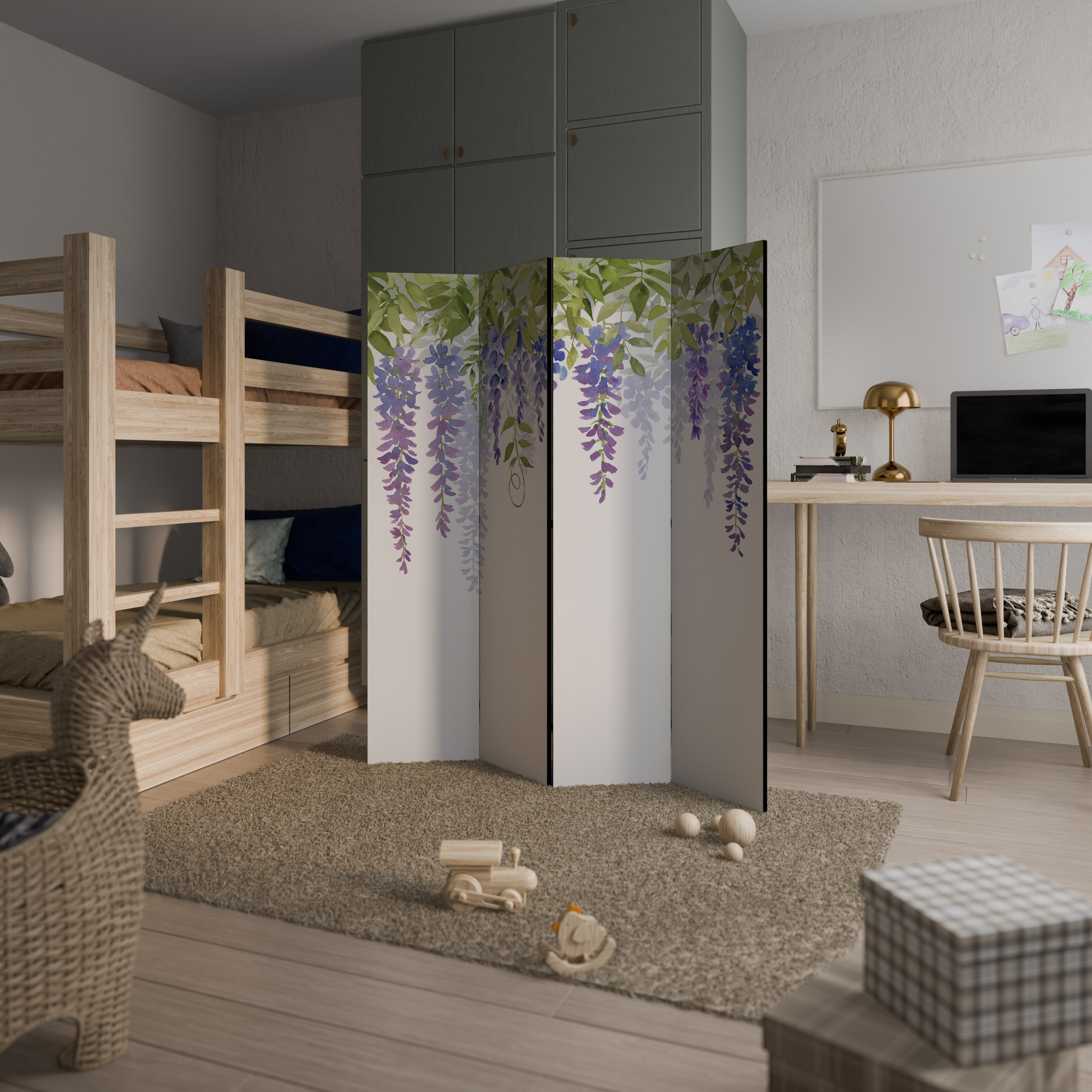 BOTANICAL BREEZE Biombo Decorativo de 4 Painéis