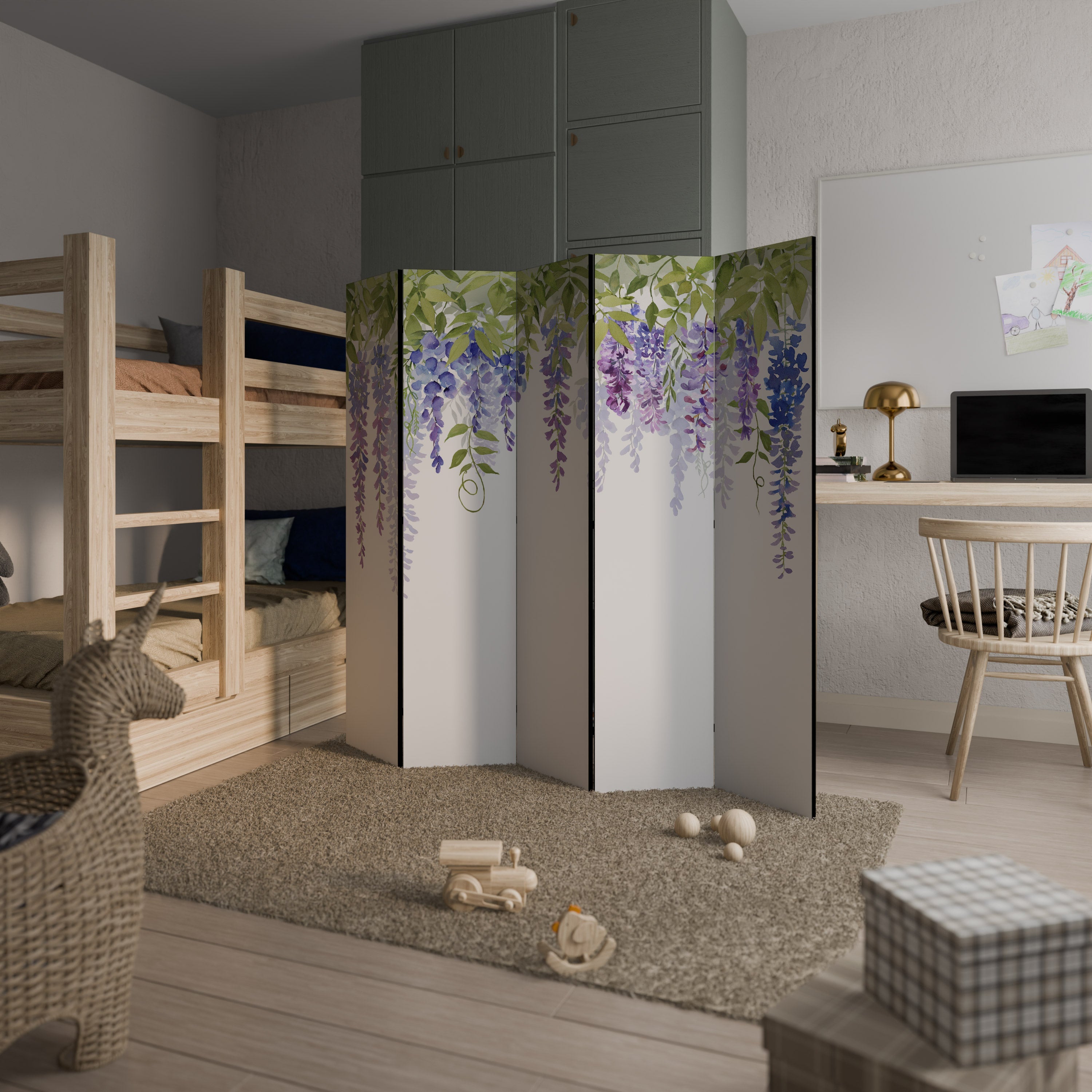 BOTANICAL BREEZE Biombo Decorativo de 5 Painéis