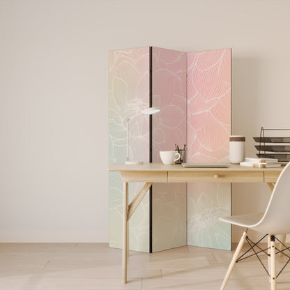 ELEGANT FLORAL FUSION Biombo de 3 Painéis