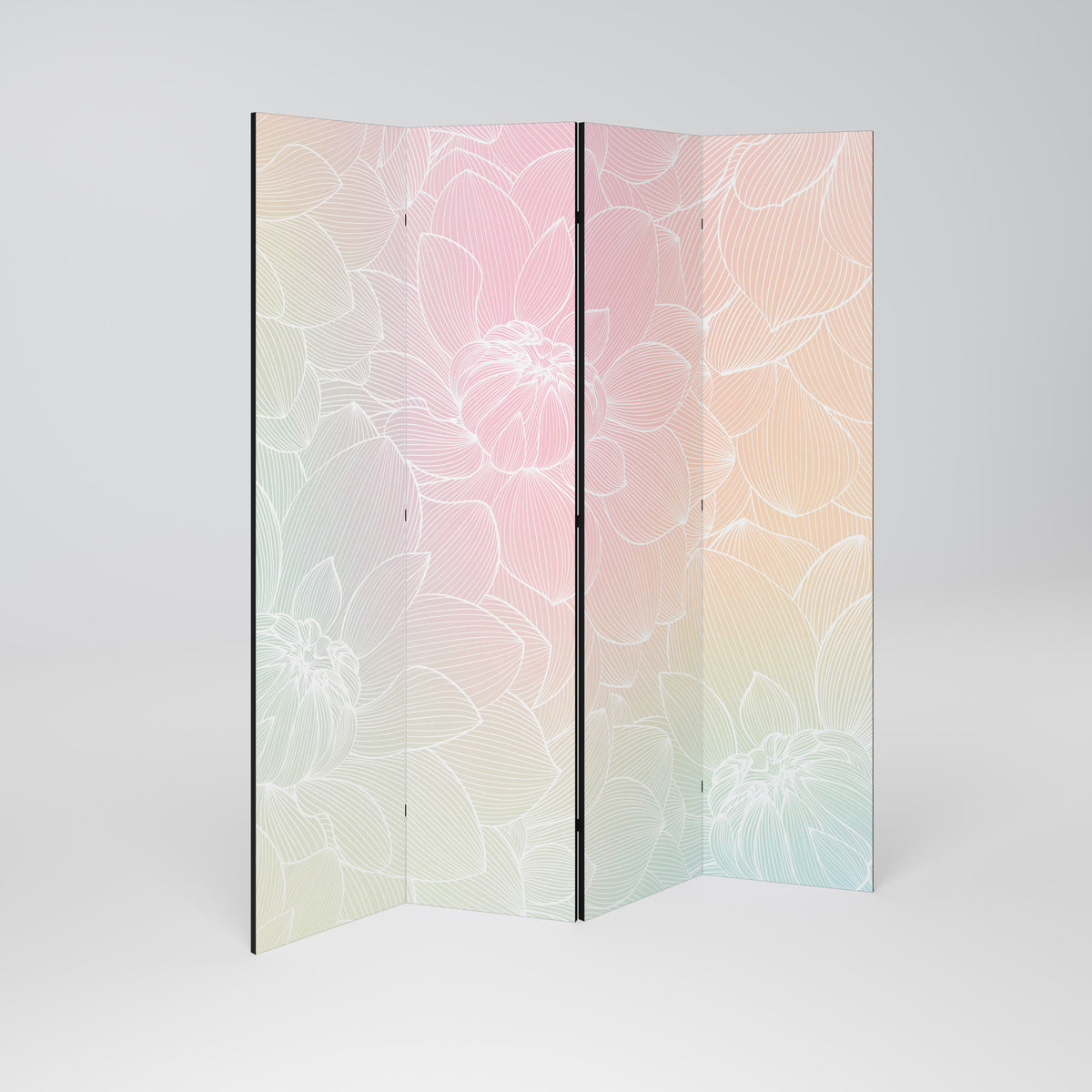 ELEGANT FLORAL FUSION 4-Panel Room Divider