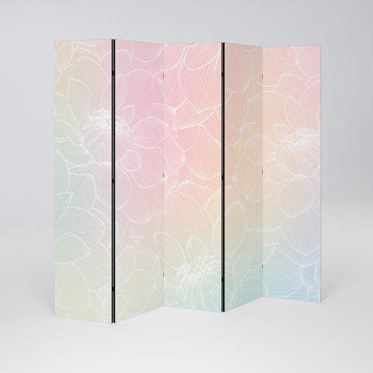 ELEGANT FLORAL FUSION Biombo de 5 Painéis
