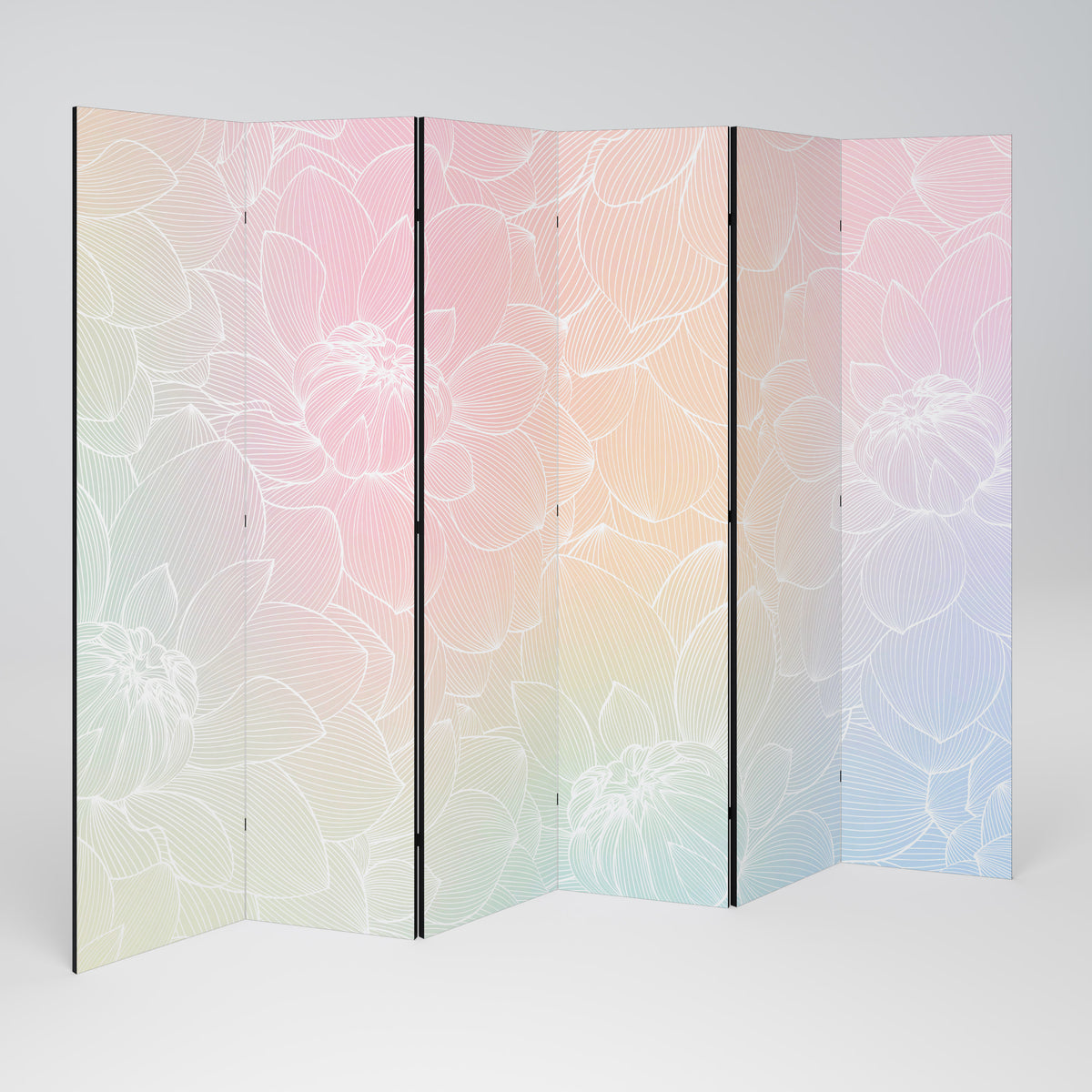 ELEGANT FLORAL FUSION Biombo de 6 Painéis