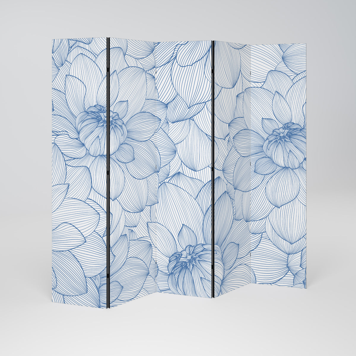 LUSH LINEAR BLOOMS 5-Panel Room Divider