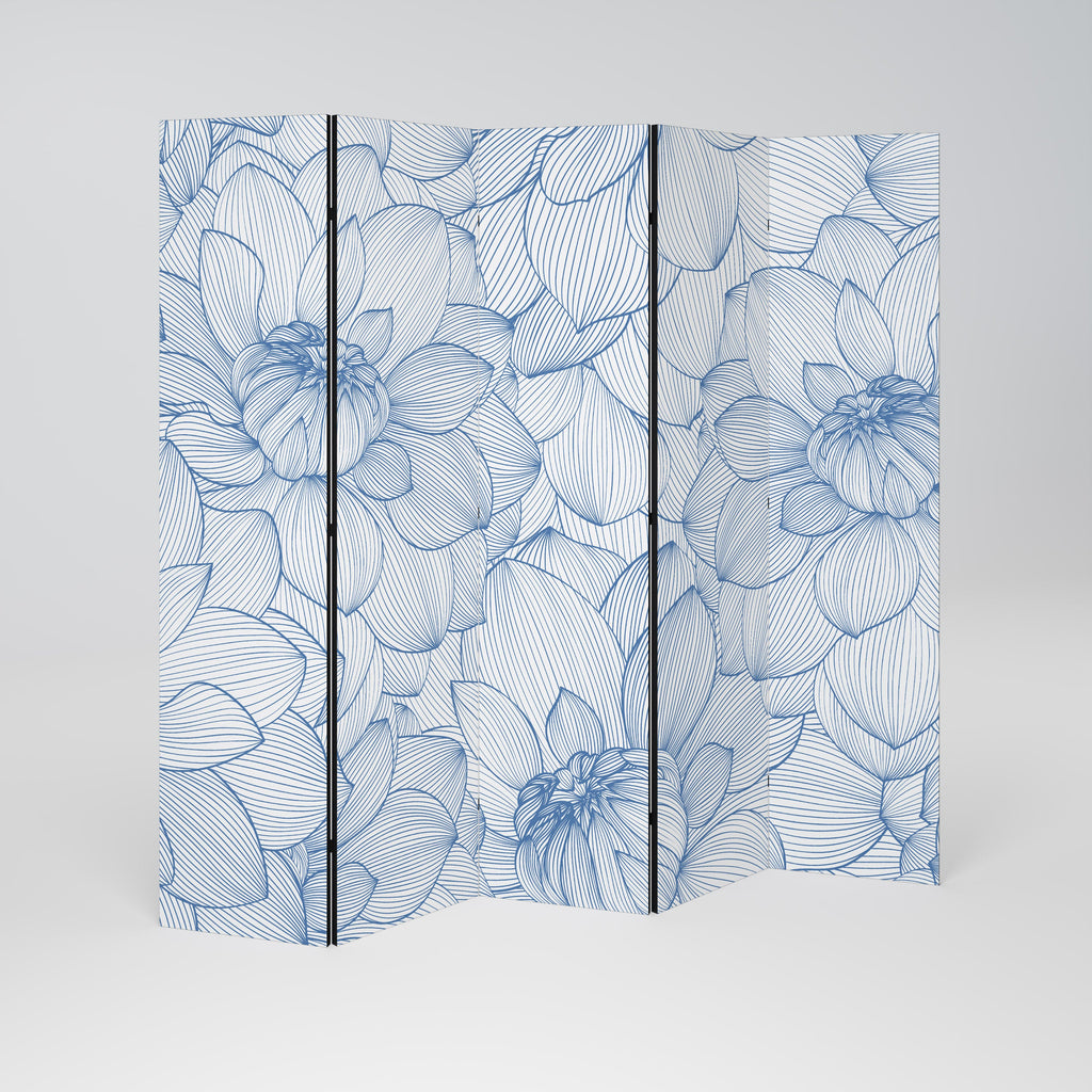LUSH LINEAR BLOOMS Biombo Decorativo de 5 Painéis