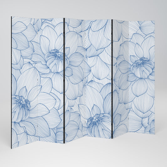 LUSH LINEAR BLOOMS Biombo de 6 Painéis