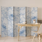 LUSH LINEAR BLOOMS Biombo Decorativo de 6 Painéis