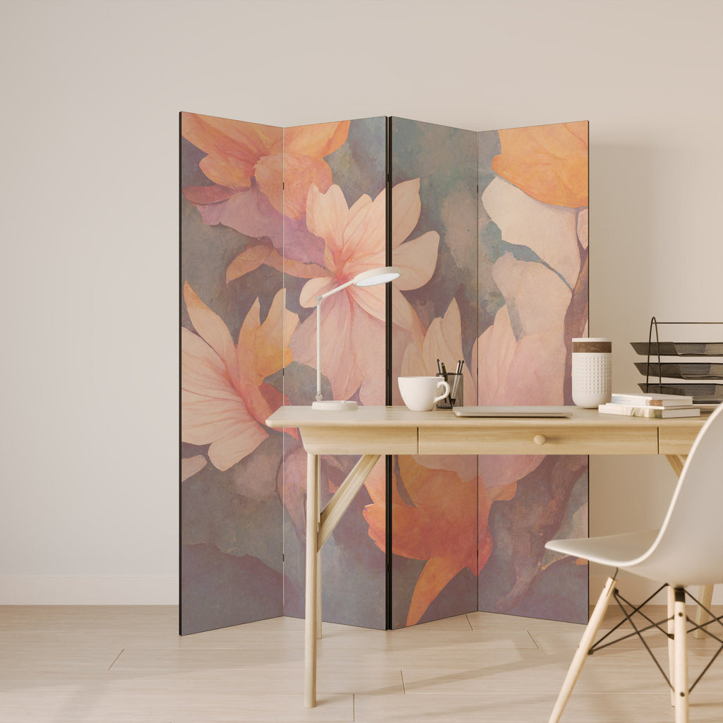 PETAL GRACE Biombo Decorativo de 4 Painéis